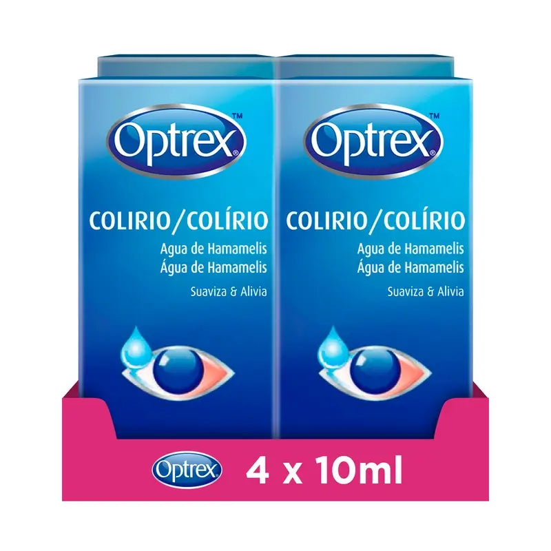 Optrex 4 X Optrex Gocce oculari all'acqua di amamelide 10 Ml