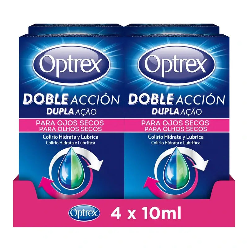 Optrex Gocce oculari a doppia azione per occhi secchi confezione da 4x10 ml