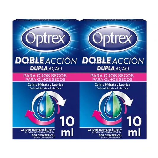 Optrex Gocce oculari a doppia azione per occhi secchi Duplo 2x10 ml