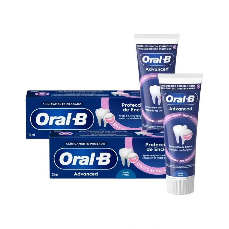 Oral-B Advanced Dentifricio Protezione Gengive Menta Fresca , 2X75 Ml