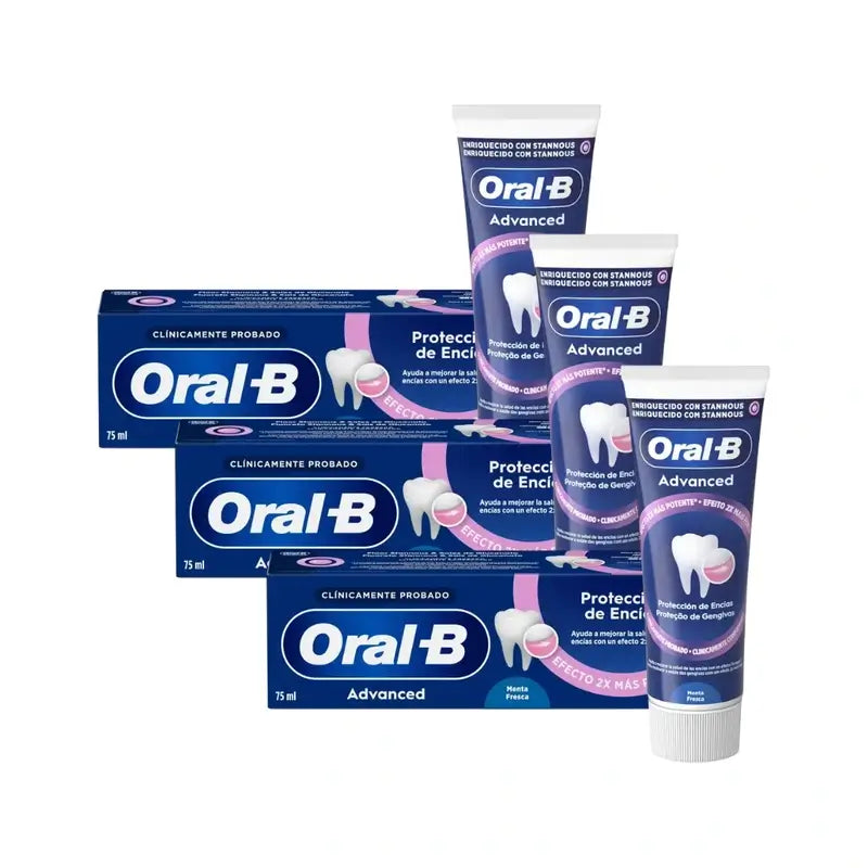Oral-B Advanced Dentifricio Protezione Gengive Menta Fresca , 3X75 Ml