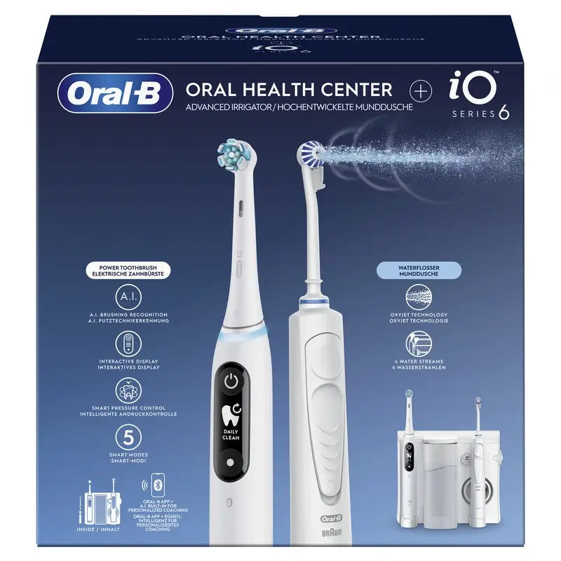 Oral-B Braun Centro odontoiatrico con irrigatore e spazzolino elettrico Oral-B Io6