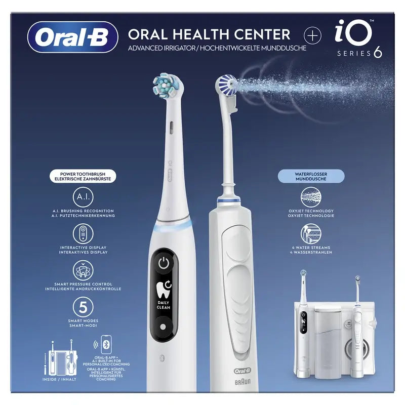 Oral-B Braun Centro odontoiatrico con irrigatore e spazzolino elettrico Oral-B Io6