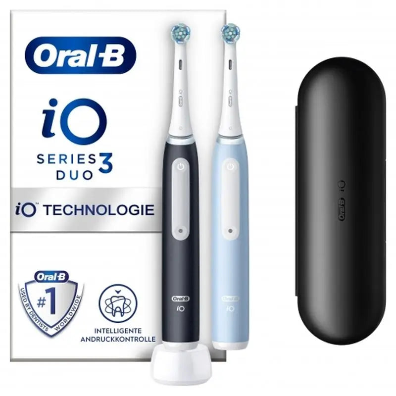 Spazzolino elettrico Oral-B Braun iO3s Duplo Nero e Blu