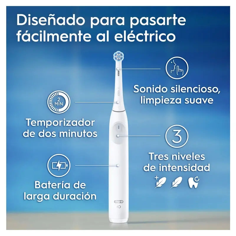 Spazzolino elettrico Oral B Braun Io2 Bianco, 2 testine, 1 confezione
