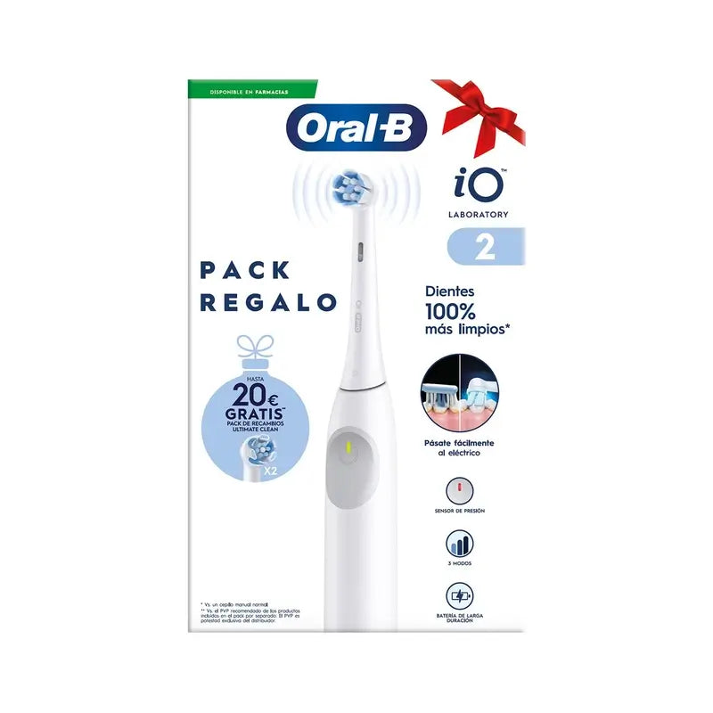 Spazzolino elettrico Oral B Braun Io2 Bianco, 2 testine, 1 confezione