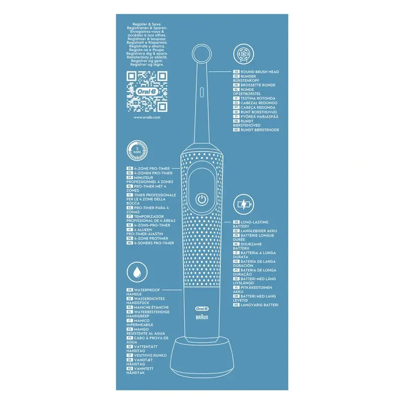 Spazzolino ricaricabile Oral-B Braun Braun Vitality Pro Blu
