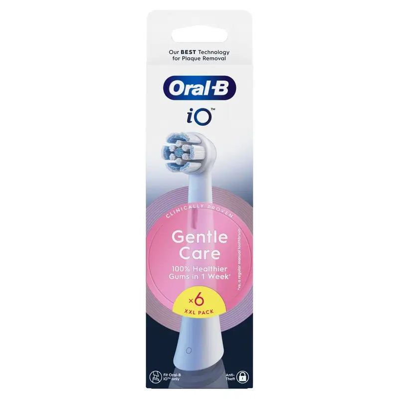 Oral-B Io Gentle Care Original Gengive Sensibili Spazzolini rotondi di ricambio , 6 pezzi