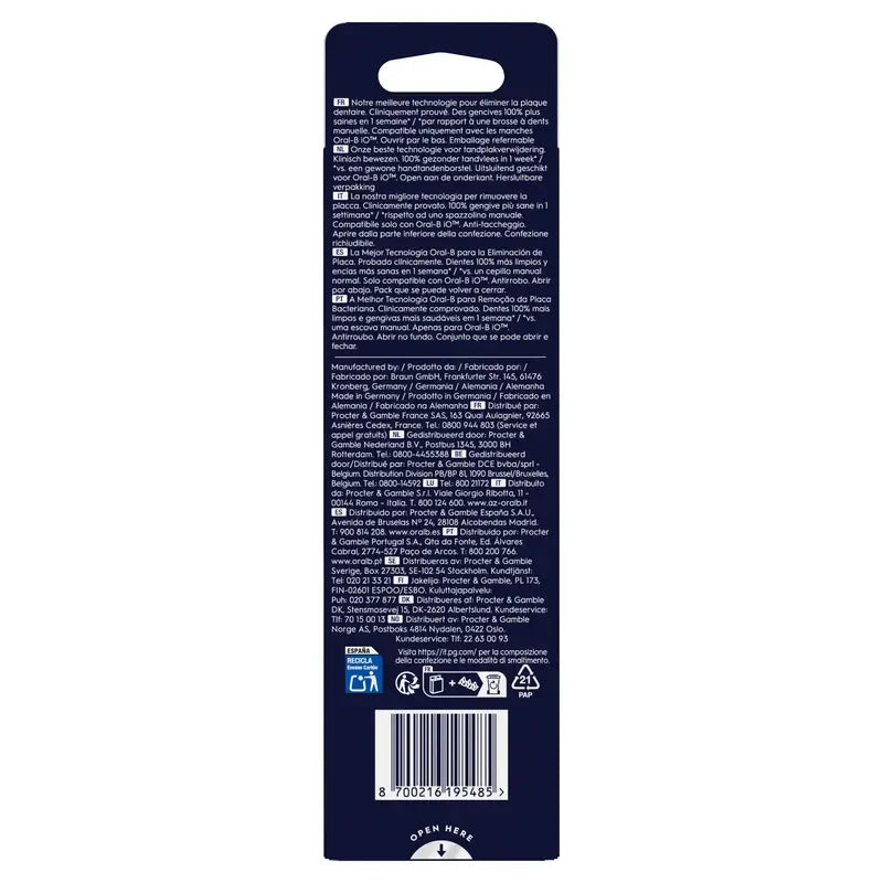 Oral-B Io Gentle Care Original Gengive Sensibili Spazzolini rotondi di ricambio , 6 pezzi