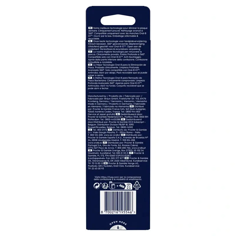 Spazzolini di ricambio Oral-B Braun iO Ultimate Clean, 6 pezzi.