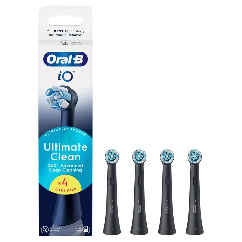 Testine di ricambio Oral B iO Ultimate Clean Black, confezione da 4 pz.