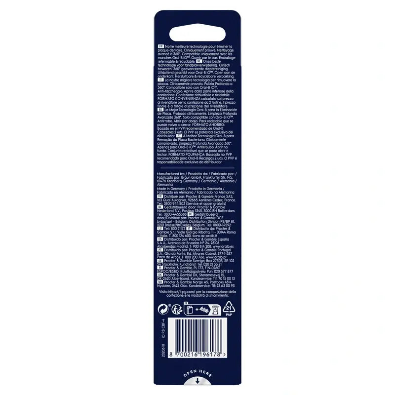 Testine di ricambio Oral B iO Ultimate Clean Black, confezione da 4 pz.