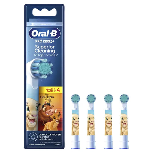 Spazzolini di ricambio Oral-B Braun Kids Disney Il Re Leone, 4 pezzi.