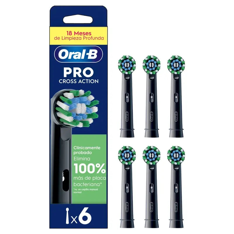 Ricarica Oral-B Braun Cross Action nera, 4 pz.