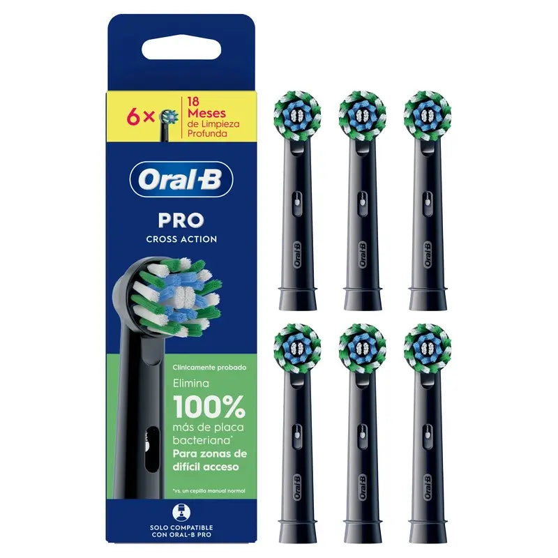 Ricarica Oral-B Braun Cross Action nera, 4 pz.