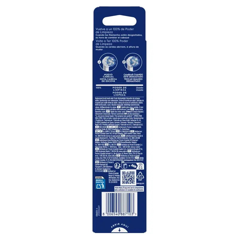 Ricarica Oral-B Braun Sensitive Clean, 4 pz.