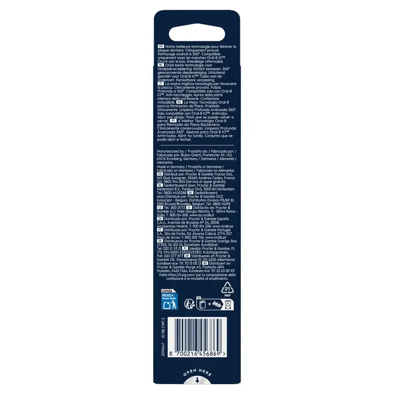Testine di ricambio per spazzolino Oral-B iO Ultimate Clean, confezione da 2 pz.