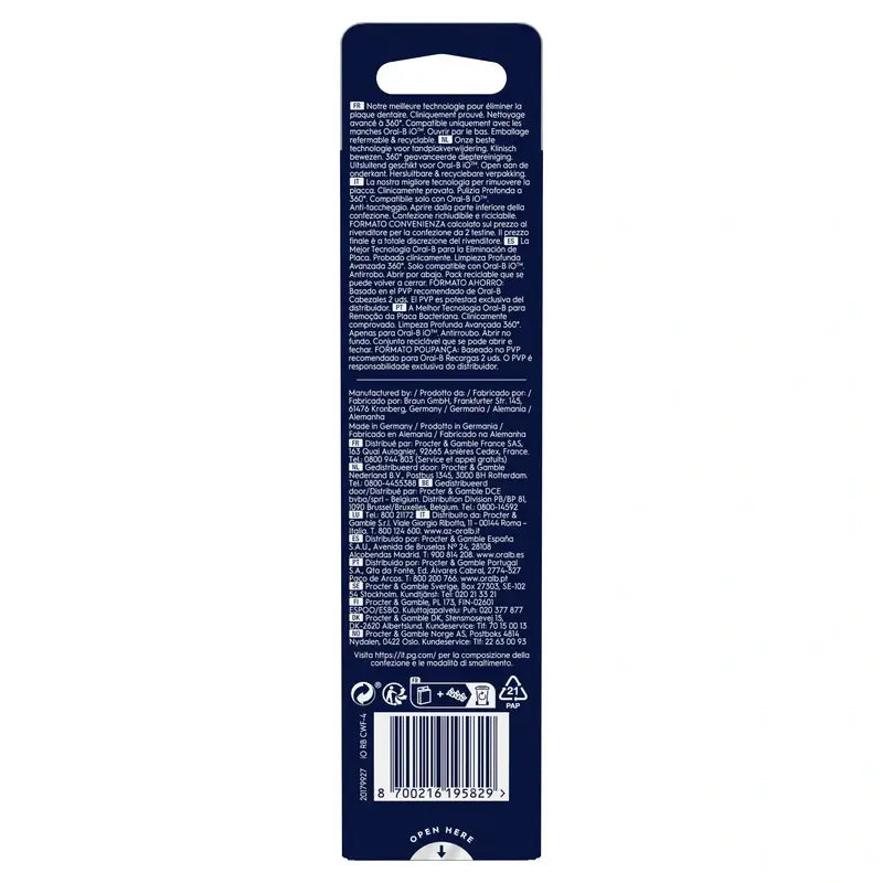 Testine di ricambio per spazzolino Oral-B iO Ultimate Clean, confezione da 4 pz.