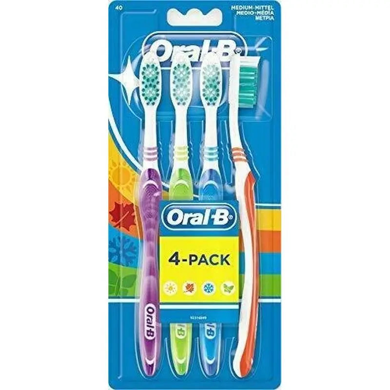 Spazzolino medio Oral-B 123 Shiny Clean , 4 pezzi