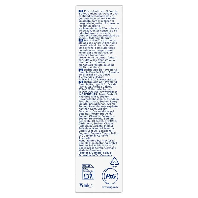 Dentifricio Oral-B 3Dw Radiant Whiteness , 75 ml