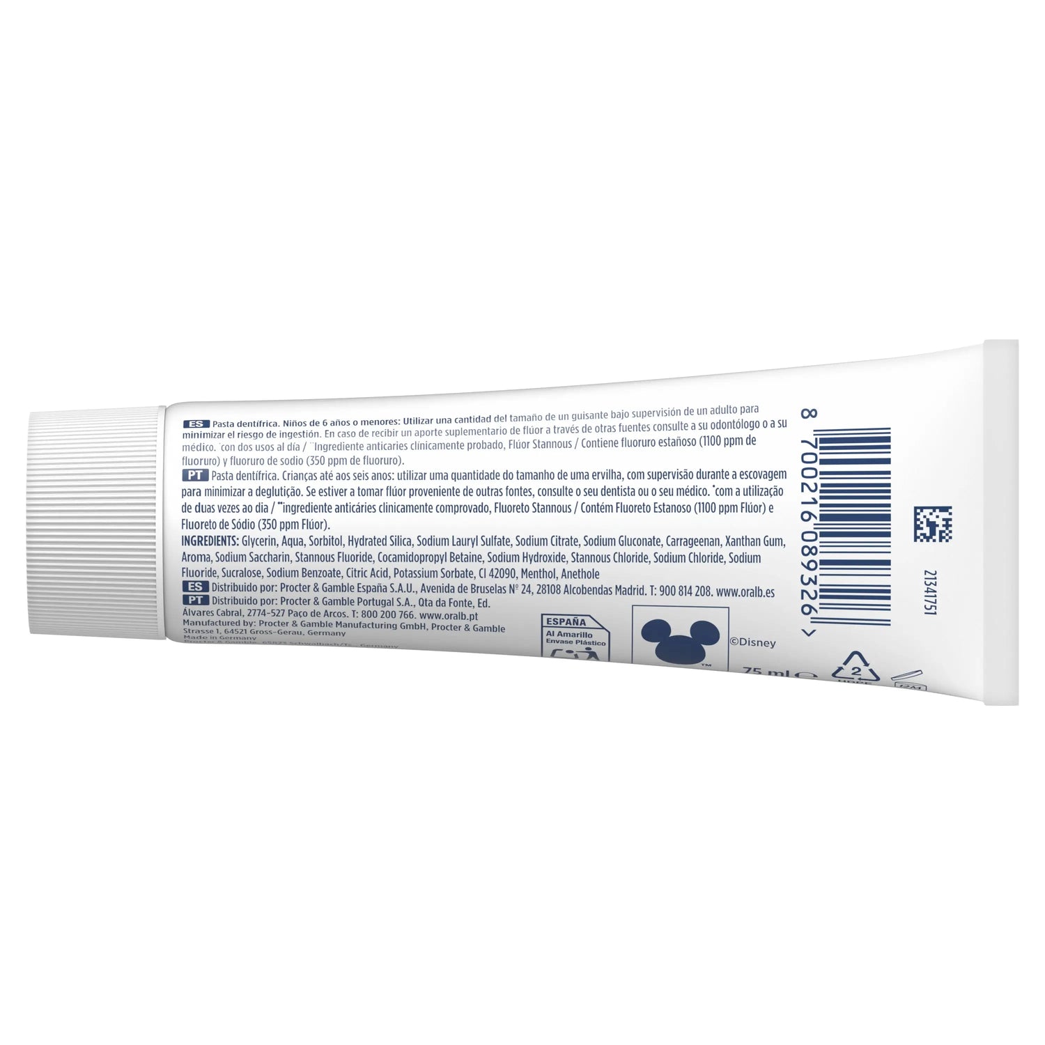 Dentifricio Oral-B Pro Junior da 6 a 12 anni, 75 ml