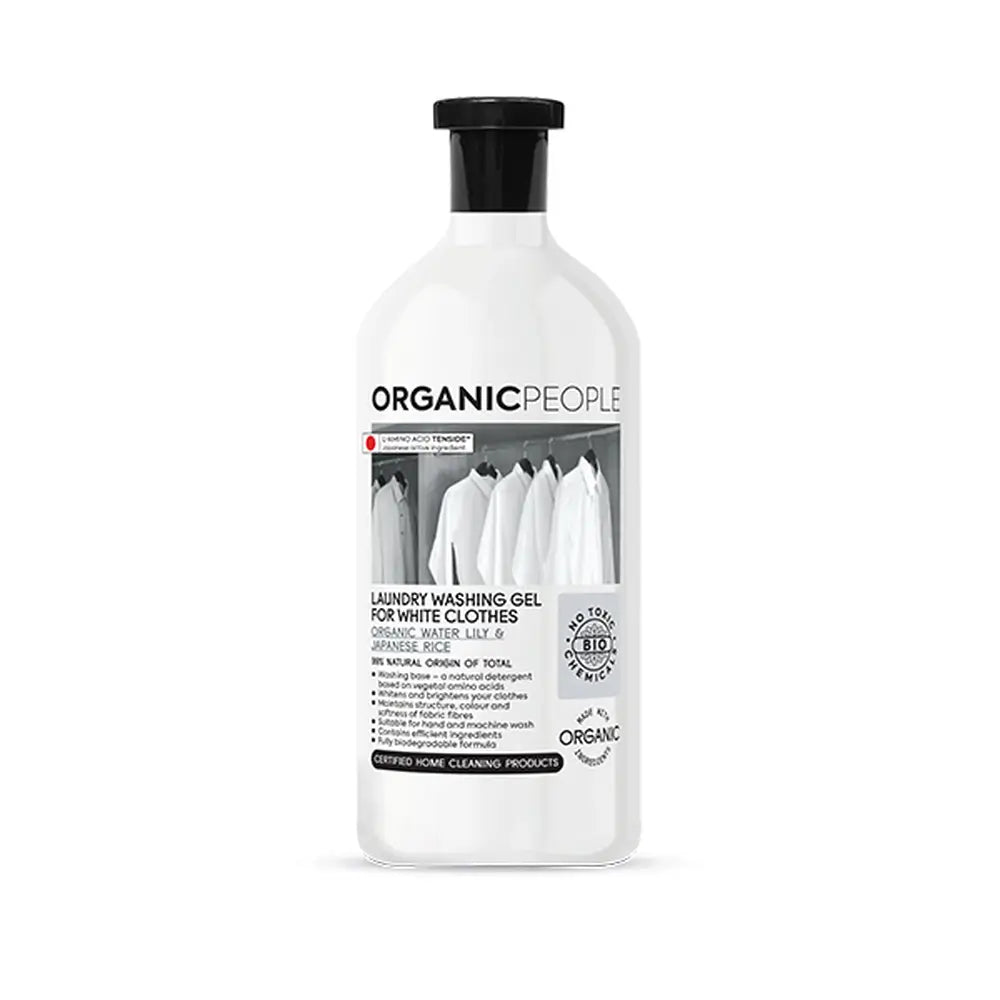 Organic People Detergente liquido per bucato biologico a base di giglio d'acqua e riso giapponese, 1000 Ml