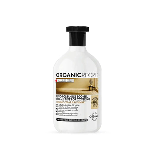 Organic People Detergente gel per pavimenti biologico per tutti i tipi di superfici. Cedro e rosmarino biologici, 500 Ml