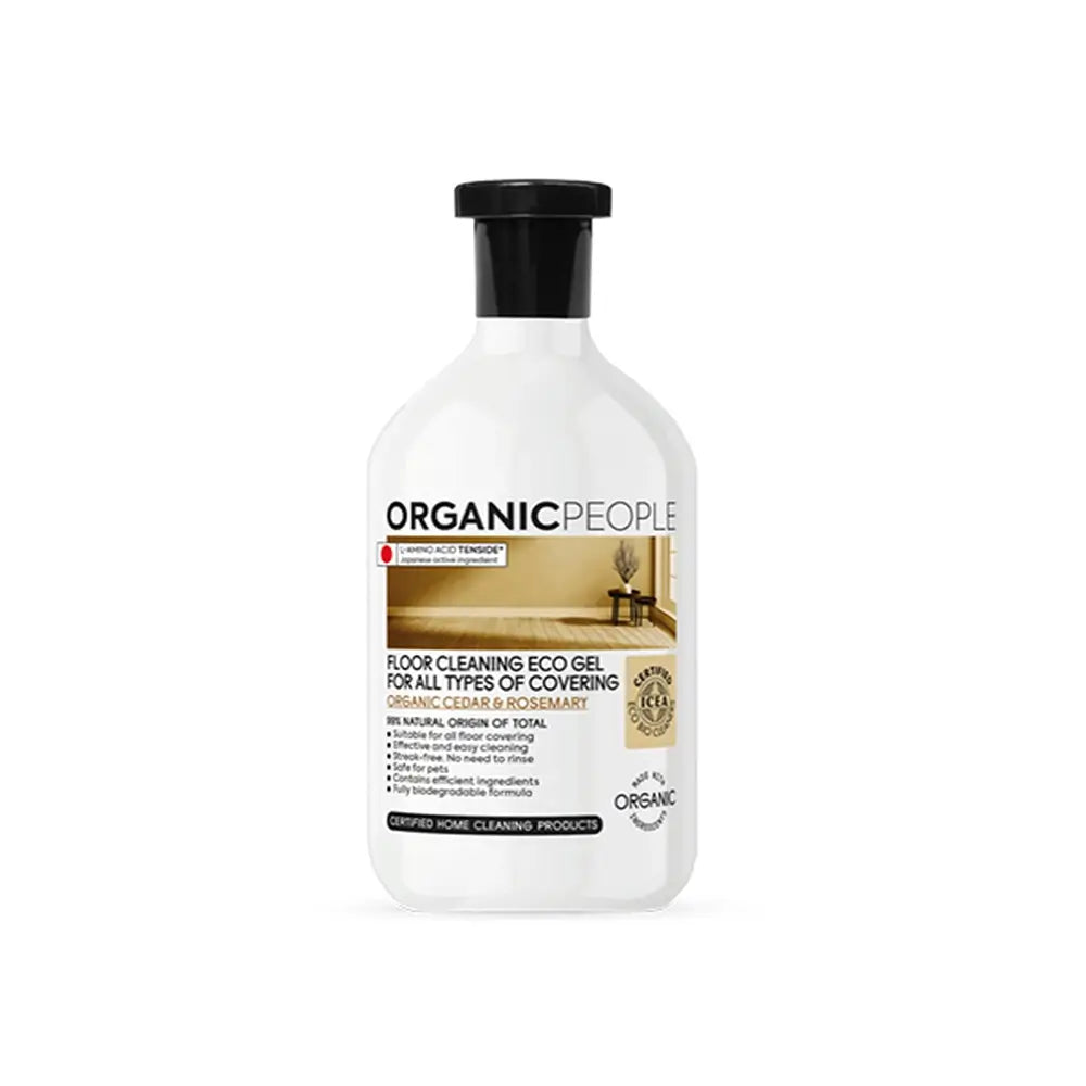 Organic People Detergente gel per pavimenti biologico per tutti i tipi di superfici. Cedro e rosmarino biologici, 500 Ml