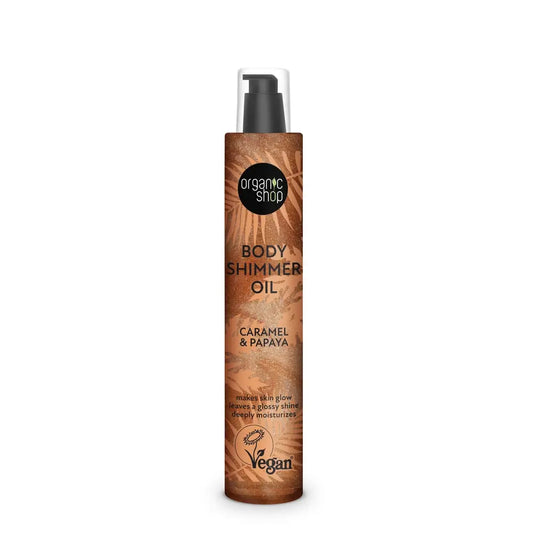 Negozio biologico Olio scintillante per il corpo Caramello e Papaya , 100 Ml