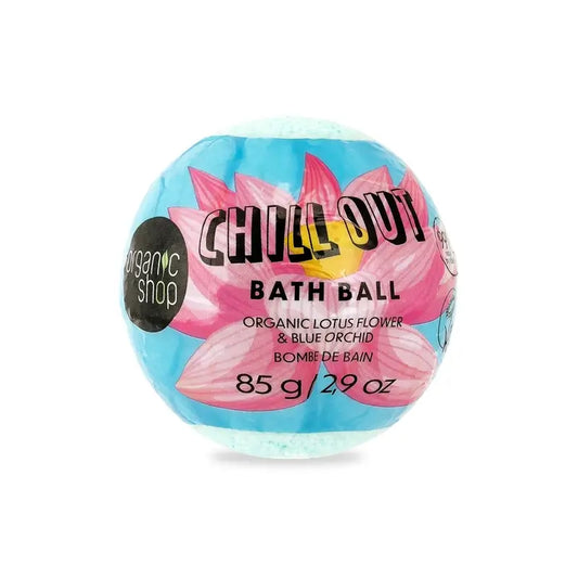 Organic Shop Bomba da bagno biologica al fiore di loto e all'orchidea blu Chill Out, 85 G