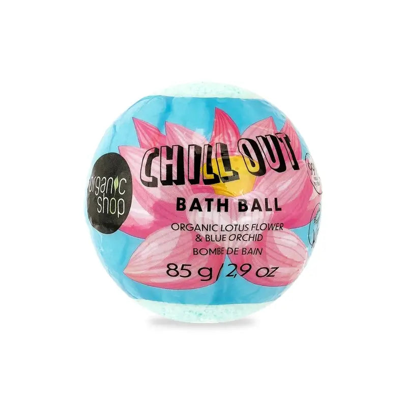 Organic Shop Bomba da bagno biologica al fiore di loto e all'orchidea blu Chill Out, 85 G