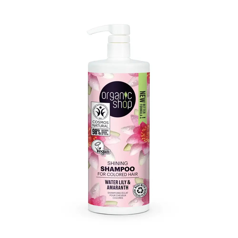 Organic Shop Shampoo Lucentezza per Capelli Colorati Ninfea e Amaranto, 1000 Ml