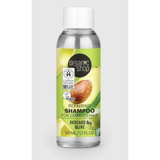 Organic Shop Shampoo riparatore per capelli danneggiati Avocado e Oliva , 50 ml