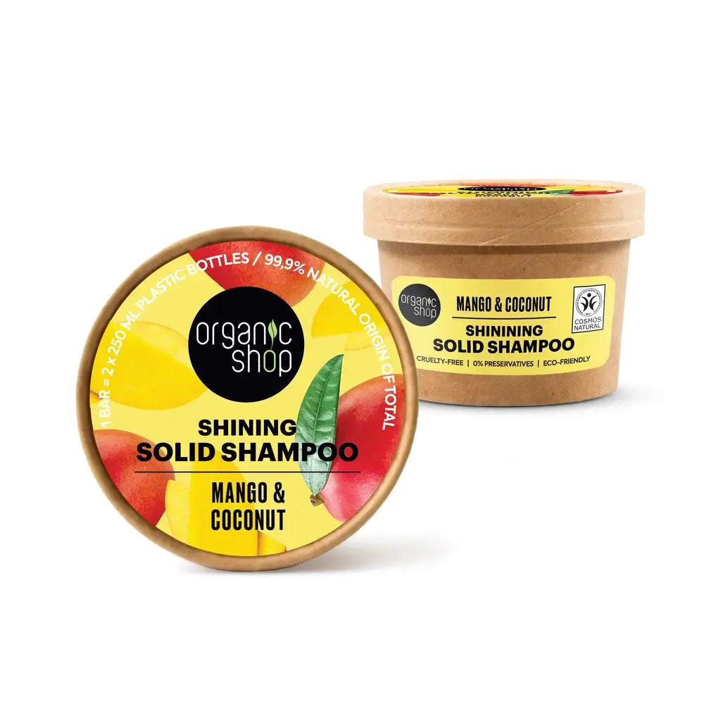 Negozio Biologico Mango & Cocco Shimmer Shampoo Solido, 60 G