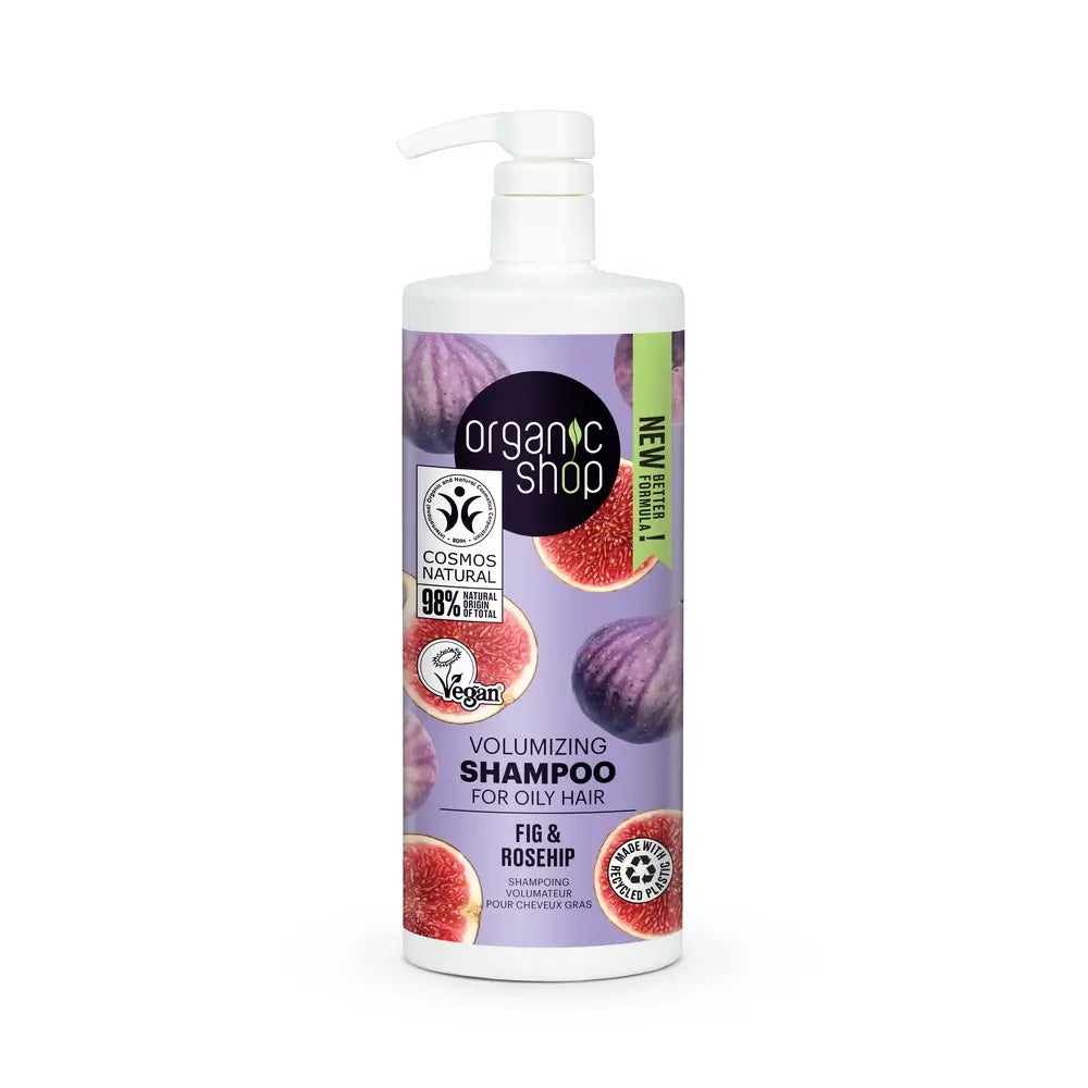 Organic Shop Shampoo Volumizzante per Capelli Grassi Fico e Rosa Mosqueta, 1000 Ml
