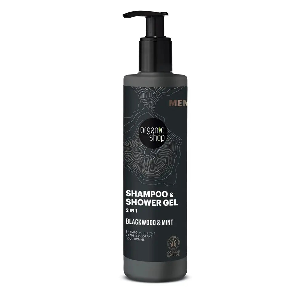 Negozio Biologico Negozio Biologico Shampoo e Gel doccia rinvigorenti 2 in 1 Corteccia di quercia e menta piperita, 280 Ml
