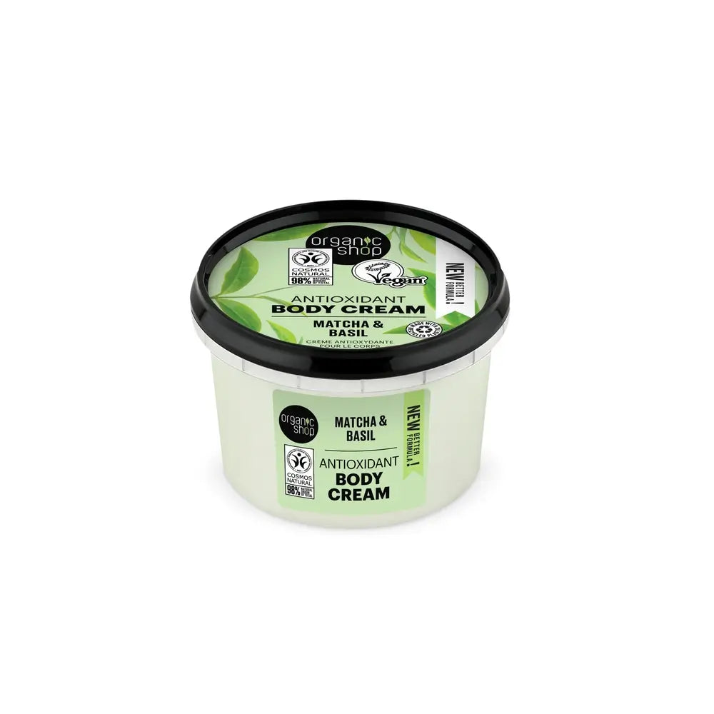 Organic Shop Crema corpo antiossidante al Matcha e Basilico, 250 Ml