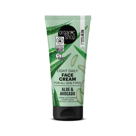 Crema viso levigante per tutti i tipi di pelle Avocado e Aloe Da Organic Shop, 50 Ml