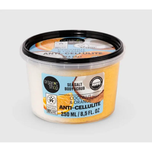 Organic Shop Scrub corpo anticellulite al sale marino di arancia e cocco , 250 ml