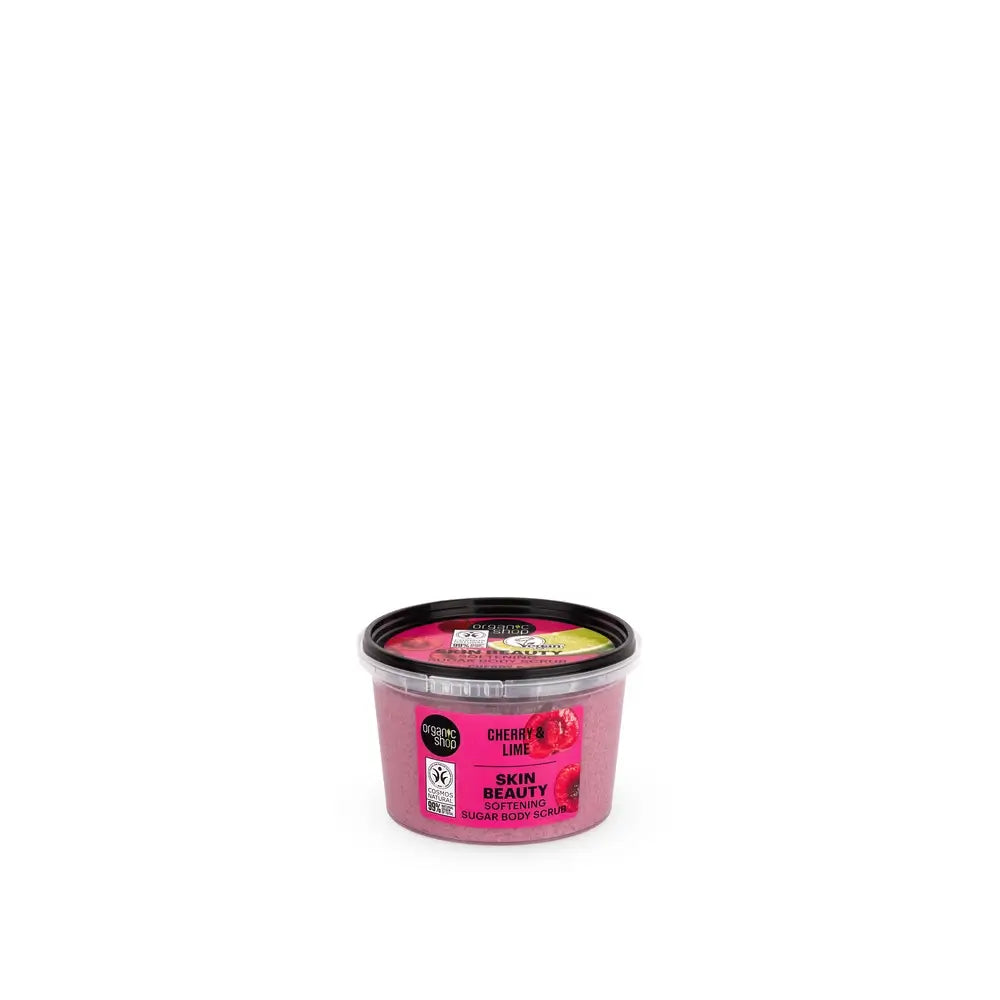 Organic Shop Skin Beauty Scrub corpo allo zucchero di ciliegia e lime, 250 Ml