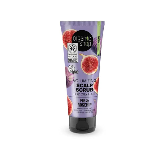 Negozio Biologico Negozio Biologico Scrub Volumizzante del Cuoio Capelluto per Capelli Grassi Fico e Rosa Mosqueta, 75 Ml