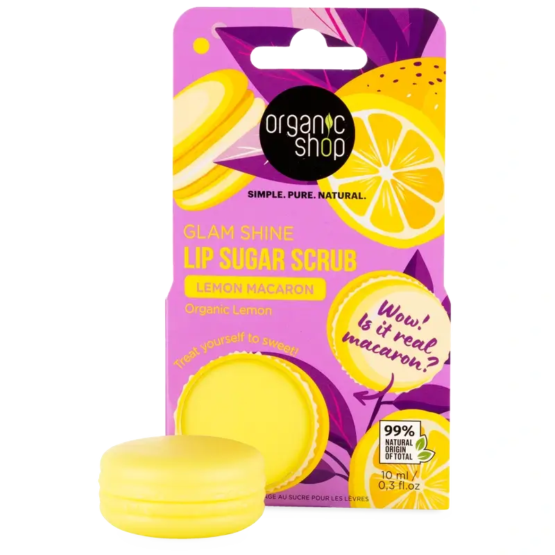 Negozio biologico Fac Scrub labbra al limone e zucchero, 10 ml