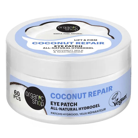 Organic Shop Fac Cerotti rassodanti in idrogel per il contorno occhi "Coconut Repair", 60 pezzi.