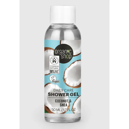 Organic Shop Gel Doccia Cura Quotidiana Cocco e Burro di Karitè , 50 ml
