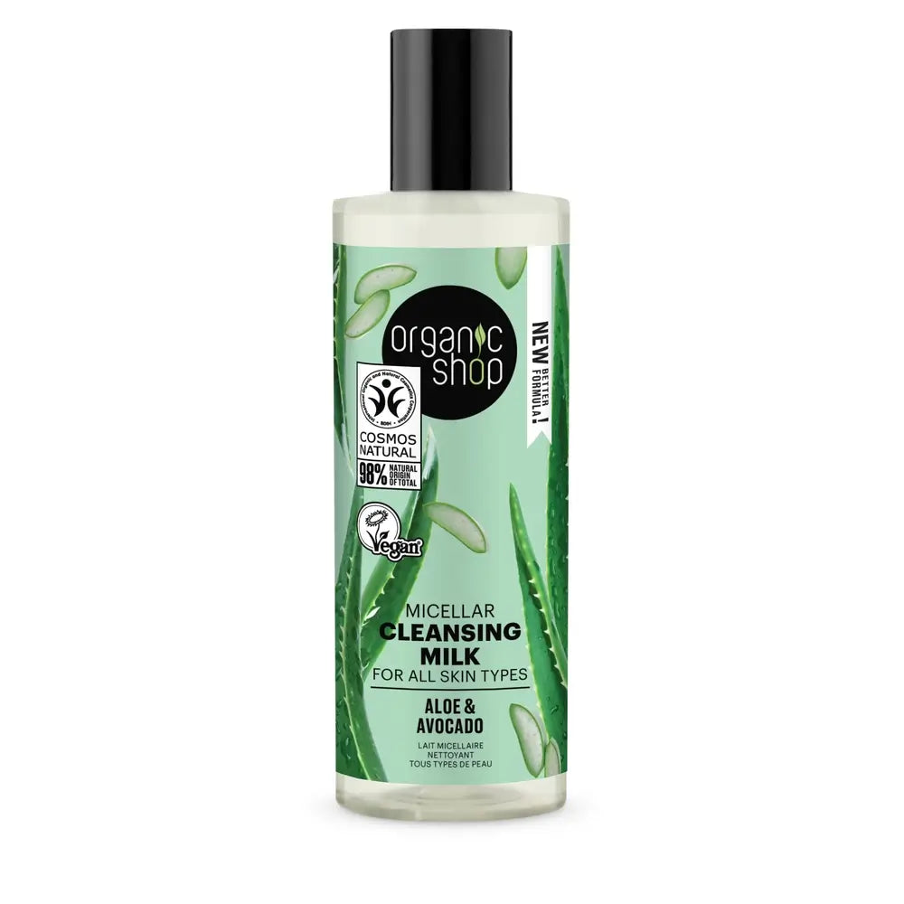 Organic Shop Latte micellare detergente per tutti i tipi di pelle Avocado e Aloe Da Organic Shop, 150 Ml
