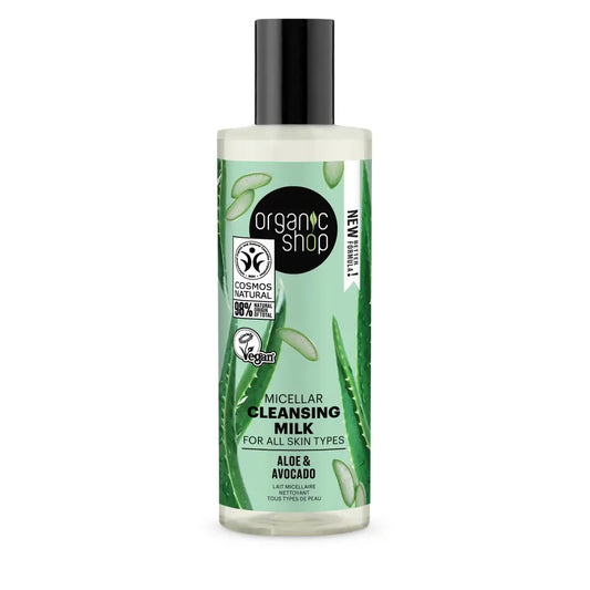 Organic Shop Latte micellare detergente per tutti i tipi di pelle Avocado e Aloe Da Organic Shop, 150 Ml
