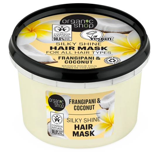 Maschera biologica per tutti i tipi di capelli Franchipan e cocco, 250 Ml