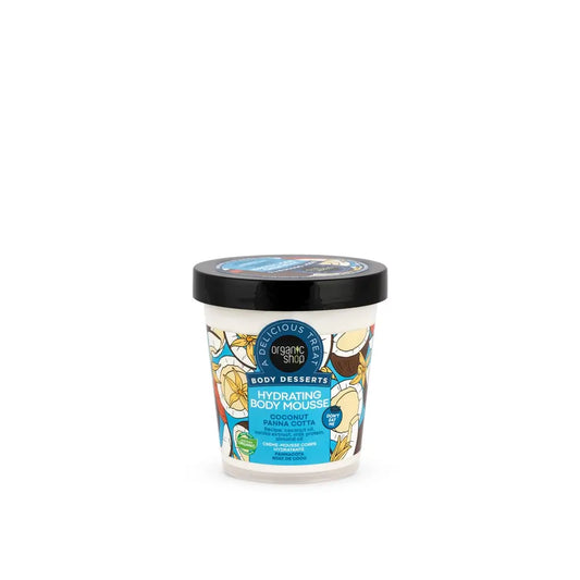 Organic Shop Mousse idratante per il corpo Panna Cotta al cocco, 450 Ml