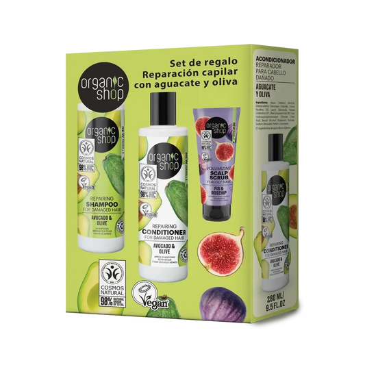 Organic Shop Os Set regalo per capelli riparatori, 280Ml / 280Ml / 75Ml