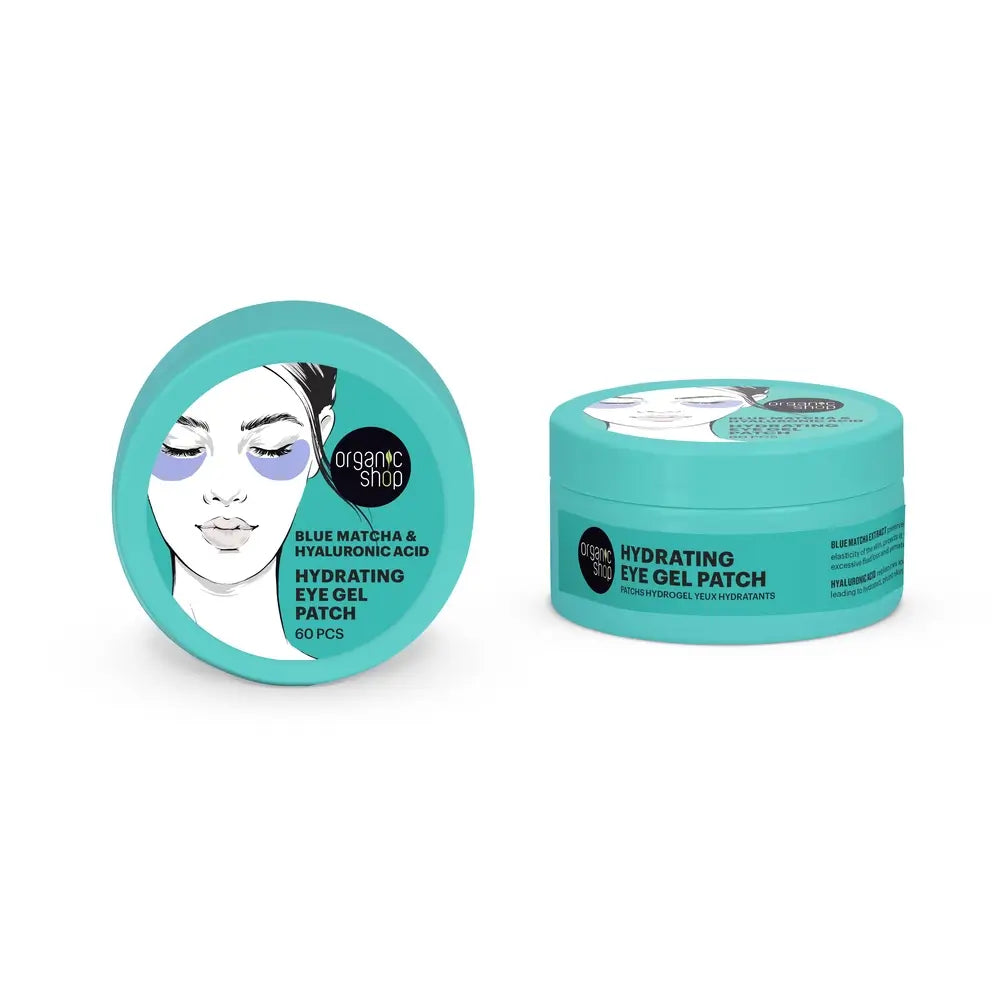Organic Shop Blue Matcha & Collagen Moisturising Eye Gel Patches, 60 pezzi